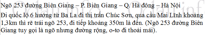 Địa chỉ Trường THCS Biên Giang – Q. Hà đông
