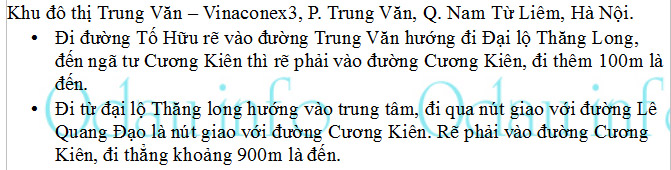 Địa chỉ tòa nhà chung cư 17T2 Trung Văn - Vinaconex3 - P. Trung Văn