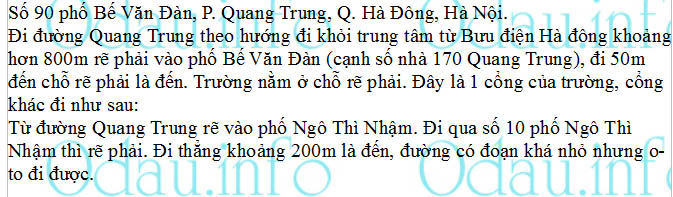 Địa chỉ trường cấp 1 Trần Đăng Ninh - P. Quang Trung