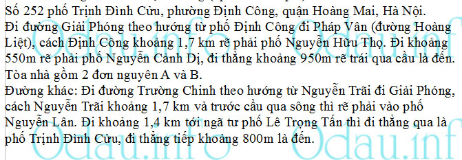 odau.info: Địa chỉ tòa nhà chung cư CT36 Định Công - P. Định Công