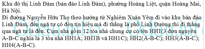 odau.info: Địa chỉ tổ hợp nhà chung cư HH Linh Đàm - P. Hoàng Liệt