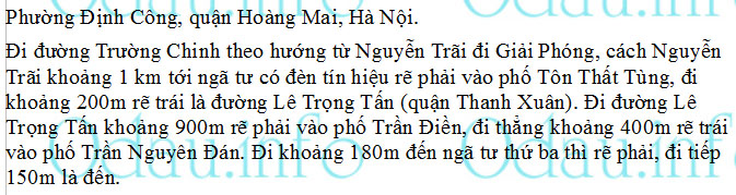 odau.info: Địa chỉ trường cấp 3 Phương Nam - P. Định Công