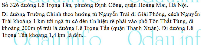 odau.info: Địa chỉ tòa nhà chung cư CT36 Tower Định Công - P. Định Công