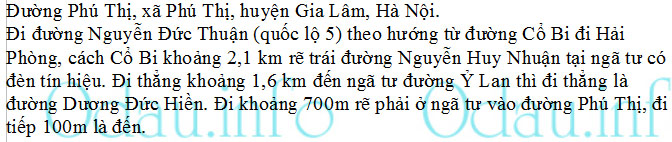 odau.info: Địa chỉ trường cấp 2 Phú Thị - X. Phú Thị