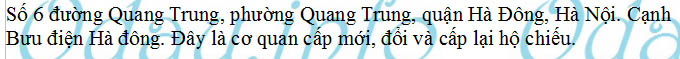 Địa chỉ Phòng Quản lý xuất nhập cảnh cơ sở 2 - Công an TP Hà nội - P. Quang Trung