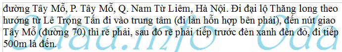 Địa chỉ Công an phường Tây Mỗ