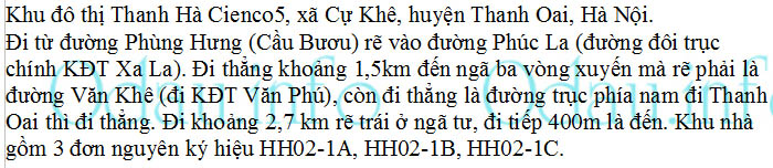 odau.info: Địa chỉ cụm nhà chung cư HH02 Thanh Hà – 3 đơn nguyên 1A, 1B, 1C - xã Cự Khê