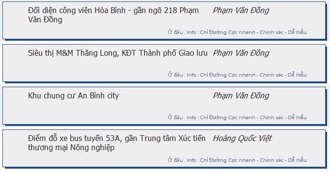 odau.info: lộ trình và tuyến phố đi qua của tuyến bus số 53 A ở Hà Nội no08