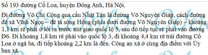 odau.info: Địa chỉ Công an xã Cổ Loa