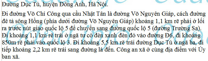 odau.info: Địa chỉ Công an xã Dục Tú