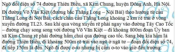 odau.info: Địa chỉ trường cấp 1 Thăng Long - xã Kim Chung