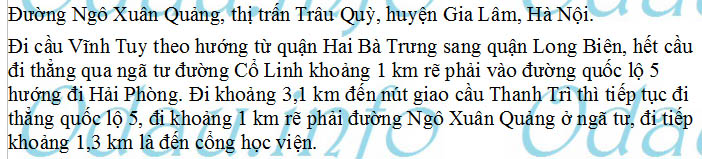 odau.info: Địa chỉ Học viện Nông nghiệp Việt Nam - TT. Trâu Quỳ