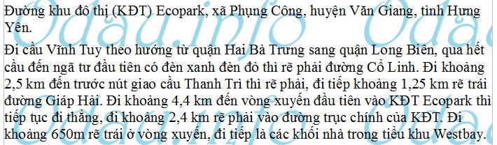 odau.info: cụm nhà chung cư Westbay, KĐT Ecopark - xã Phụng Công