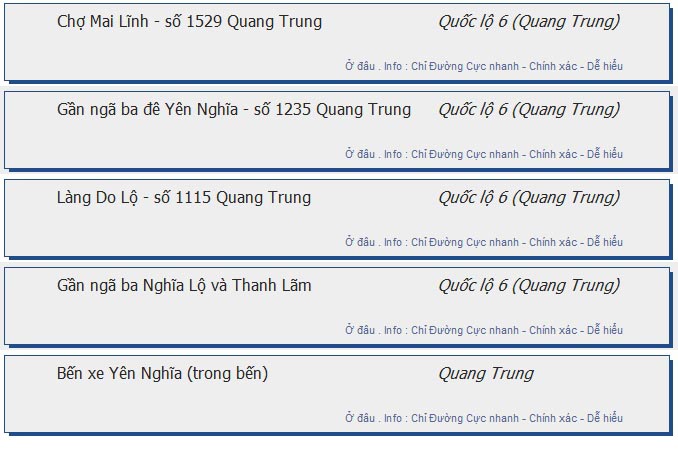 odau.info: lộ trình và tuyến phố đi qua của tuyến bus số 114 ở Hà Nội no10