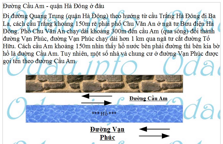 odau.info: Đường Cầu Am - quận Hà Đông