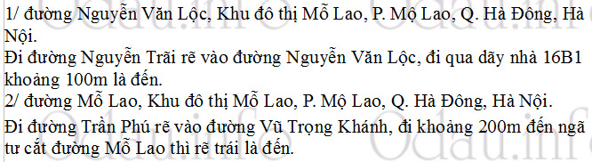 Địa chỉ Trường THPT Hà Đông – Q. Hà đông