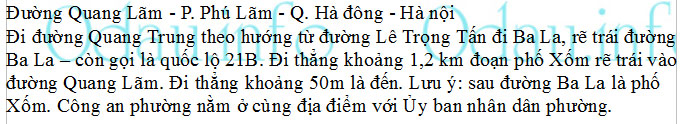 Địa chỉ Công an phường Phú Lãm