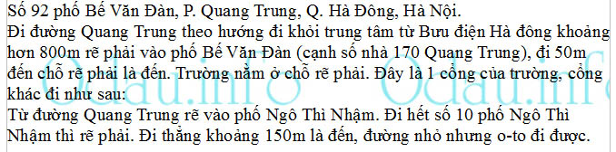 Địa chỉ Trường tiểu học Đoàn Kết – Q. Hà đông