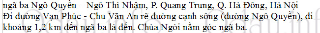 Địa chỉ Chùa Ngòi – Q. Hà Đông