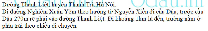 Địa chỉ Trường cấp 2 Thanh Liệt - xã Thanh Liệt