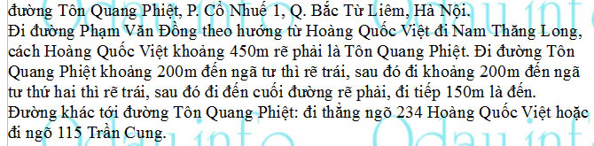 Địa chỉ Công an phường Cổ Nhuế 1