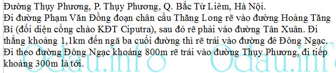 Địa chỉ Công an phường Thụy Phương