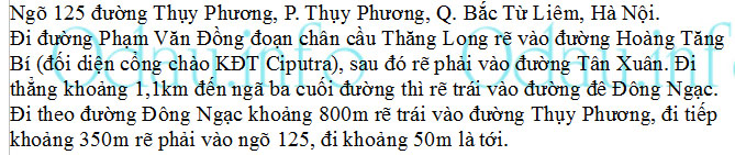 Địa chỉ Trường cấp 2 Thụy Phương - P. Thụy Phương