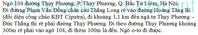 Địa chỉ KTT Nhà máy Bê tông Chèm – phường Thụy Phương