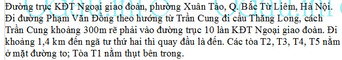 odau.info: Địa chỉ tổ hợp nhà chung cư Ngoại giao đoàn N01 -  các tòa T1, T2, T3, T4, T5 - P. Xuân Tảo