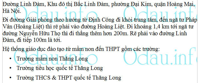 odau.info: Địa chỉ Trường quốc tế Bill Gates Schools - P. Đại Kim