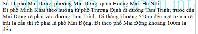 odau.info: Địa chỉ trường cấp 1 Mai Động - phố Mai Động - P. Mai Động