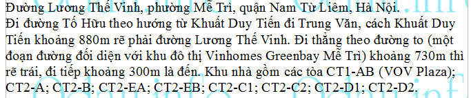 odau.info: Địa chỉ tổ hợp nhà chung cư VOV Mễ Trì - P. Mễ Trì