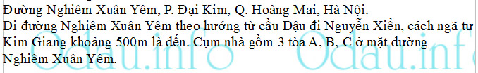 odau.info: Địa chỉ tổ hợp nhà chung cư CT12 Kim Văn – Kim Lũ - các tòa A, B, C - P. Đại Kim