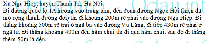 odau.info: Địa chỉ trường cấp 2 Ngũ Hiệp - xã Ngũ Hiệp