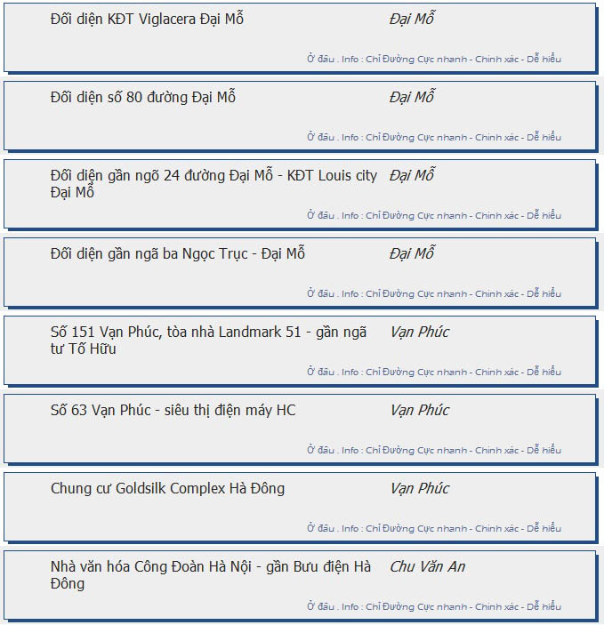 odau.info: lộ trình và tuyến phố đi qua của tuyến bus số 57 ở Hà Nội no05