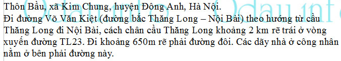 odau.info: Địa chỉ Khu nhà liền kề và công nhân xã Kim Chung