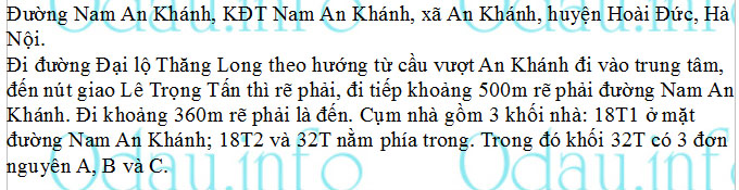 odau.info: Địa chỉ tổ hợp nhà chung cư Golden An Khánh - X. An Khánh