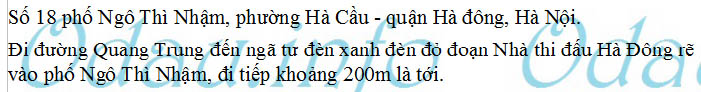 Địa chỉ tòa nhà chung cư CT2 Ngô Thì Nhậm – Q. Hà đông