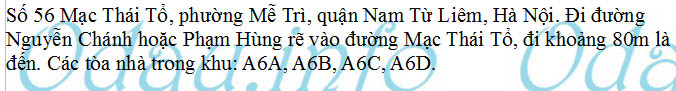 odau.info: Địa chỉ tổ hợp nhà chung cư A6 Nam Trung Yên - P. Mễ Trì