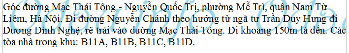 odau.info: Địa chỉ tổ hợp nhà chung cư B11 Nam Trung Yên - P. Mễ Trì