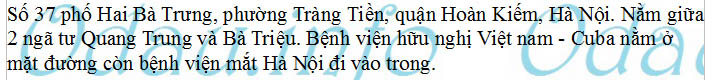 odau.info: Địa chỉ Bệnh viện Mắt Hà Nội - P. Tràng Tiền