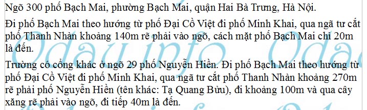 odau.info: Địa chỉ trường cấp 2 Ngô Gia Tự - P. Bạch Mai