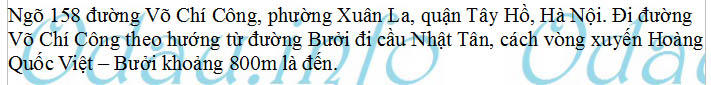 odau.info: Địa chỉ KTT 5 tầng ngõ 158 Võ Chí Công – phường Xuân La