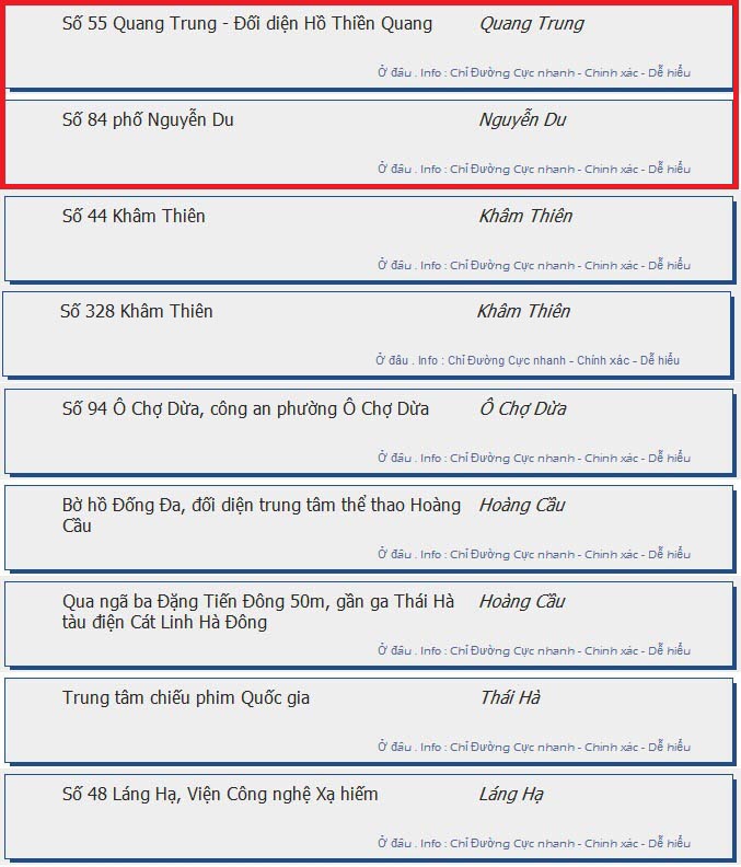 odau.info: lộ trình và tuyến phố đi qua của tuyến bus số 30 ở Hà Nội no03