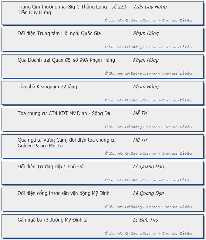 odau.info: lộ trình và tuyến phố đi qua của tuyến bus số 50 ở Hà Nội no03