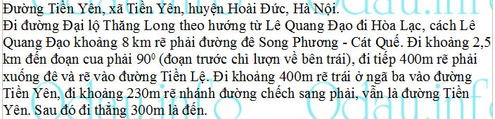 odau.info: Địa chỉ Công an xã Tiền Yên