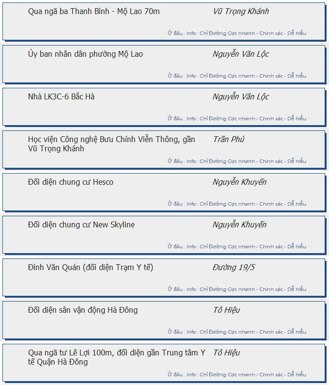 odau.info: lộ trình và tuyến phố đi qua của tuyến bus số 85 ở Hà Nội no03