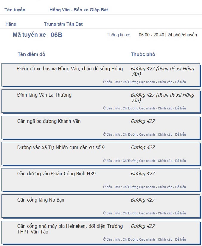 odau.info: lộ trình và tuyến phố đi qua của tuyến bus số 06B ở Hà Nội no05