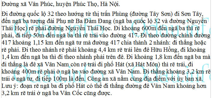 odau.info: Địa chỉ Công an xã Vân Phúc