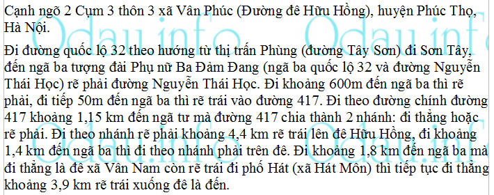 odau.info: Địa chỉ Trường mẫu giáo xã Vân Phúc